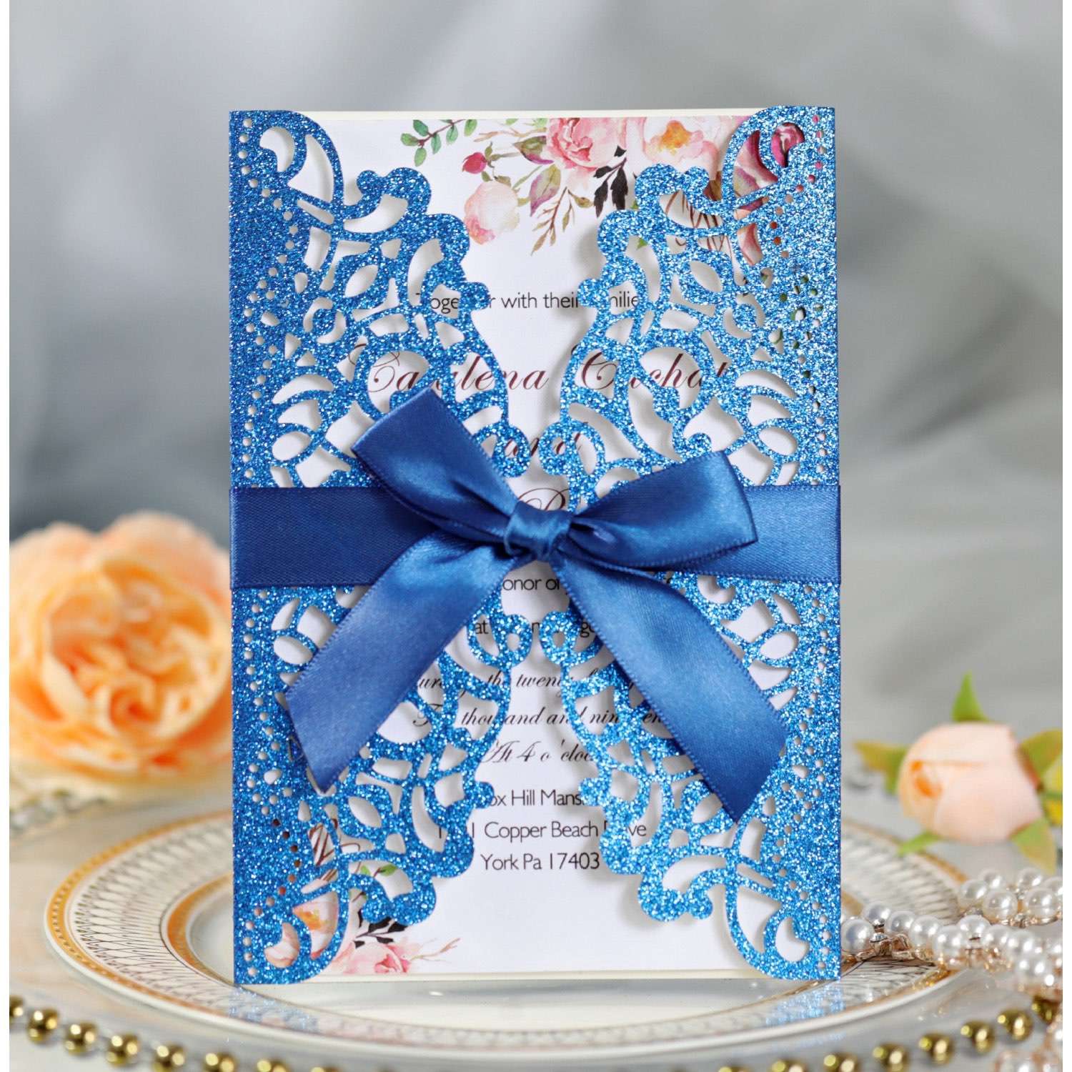2020 Invitation Card Wedding Card Design Laser Cut Silvery Laser Cut Paper